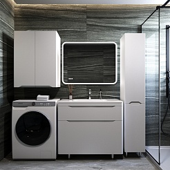 Style Line Мебель для ванной Марелла 90 Люкс Plus антискрейтч белая матовая – фотография-2